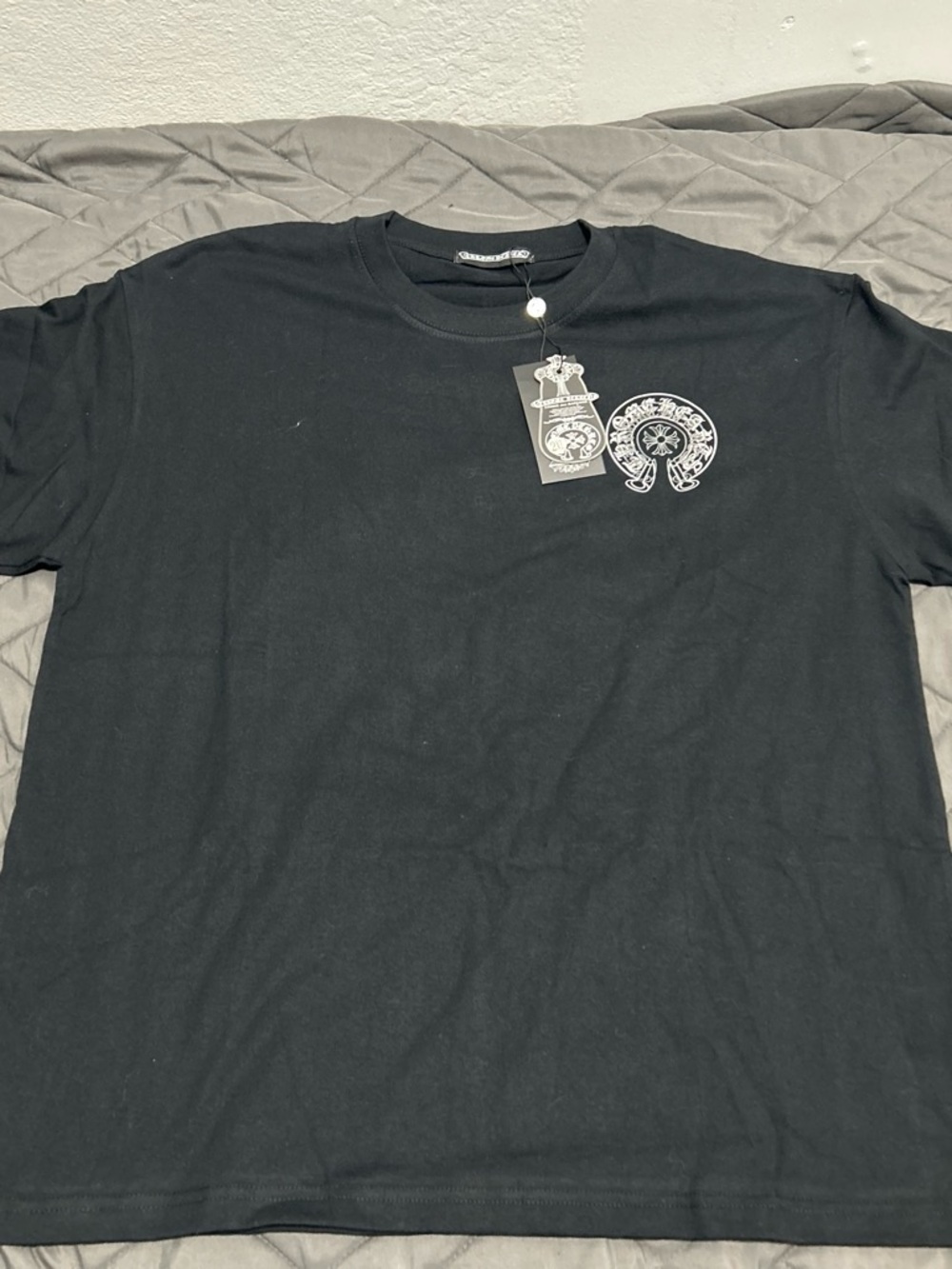 Men's Black Graphic Crewneck T-Shirt